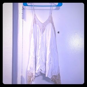 White Lace Spaghetti Strap Mini Dress